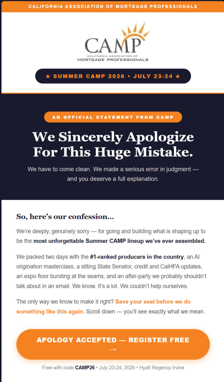 The 'We owe you a sincere apology' curiosity-hook email